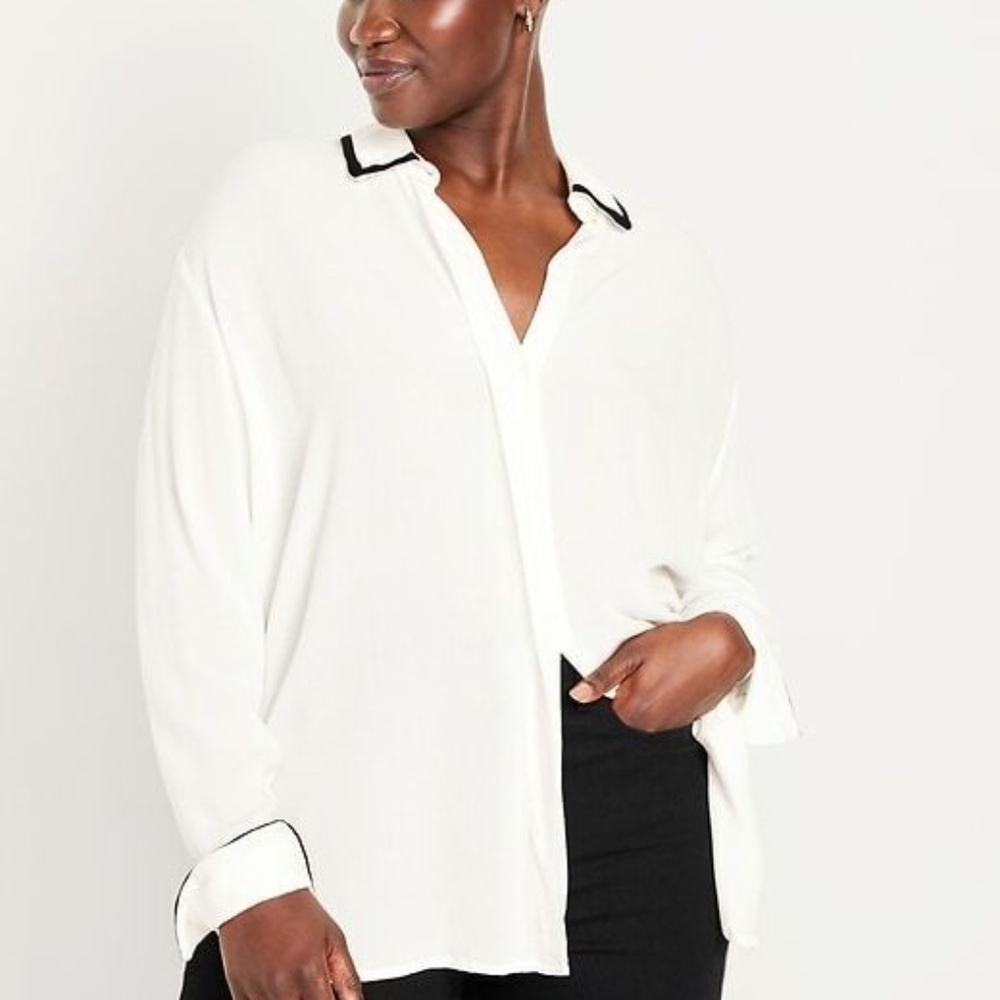 Old Navy Loose Crepe Button-Down Shirt